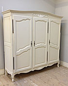 WONDERFUL FRENCH VINTAGE 3 DOOR DOMED ARMOIRE
